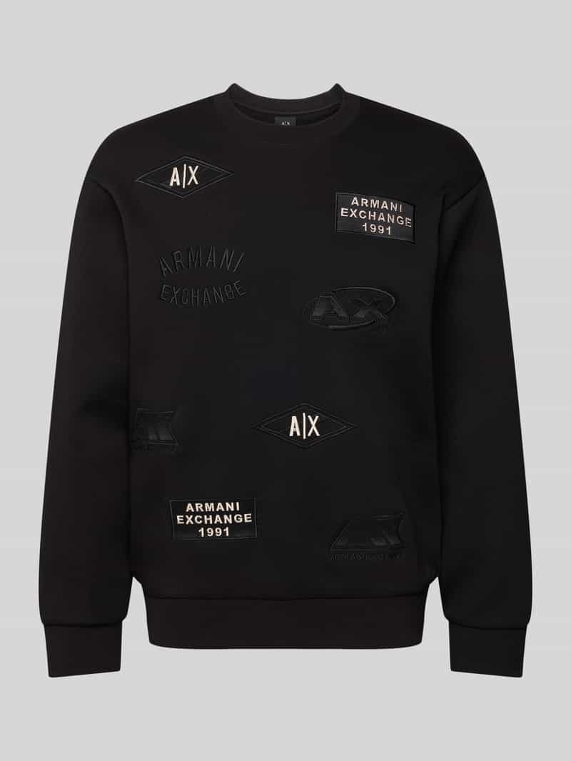 Armani Exchange Sweatshirt met labelpatches