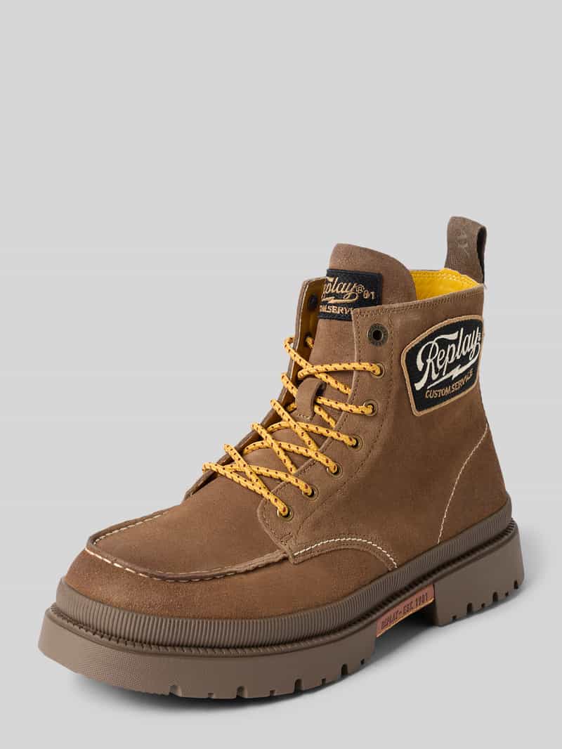 Replay Boots van leer met label-details model 'SANDTOWN'