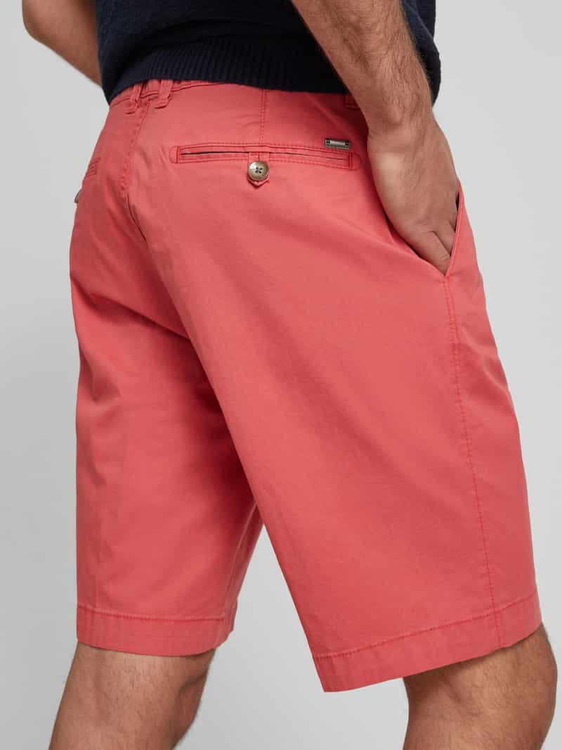 Bugatti Regular fit korte chino met ceintuurlussen model 'Flat'