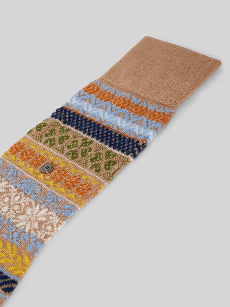Burlington Sokken van scheerwolmix model 'Country Fair Isle'