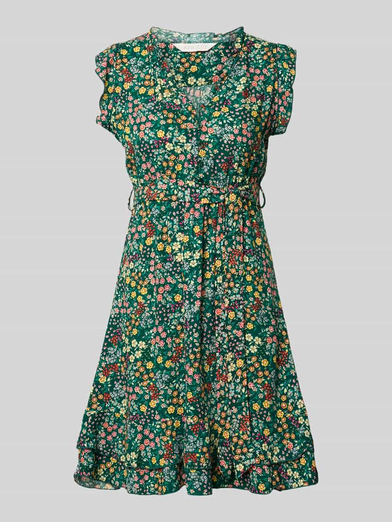 mini-jurk van pure viscose met een florale all-over print