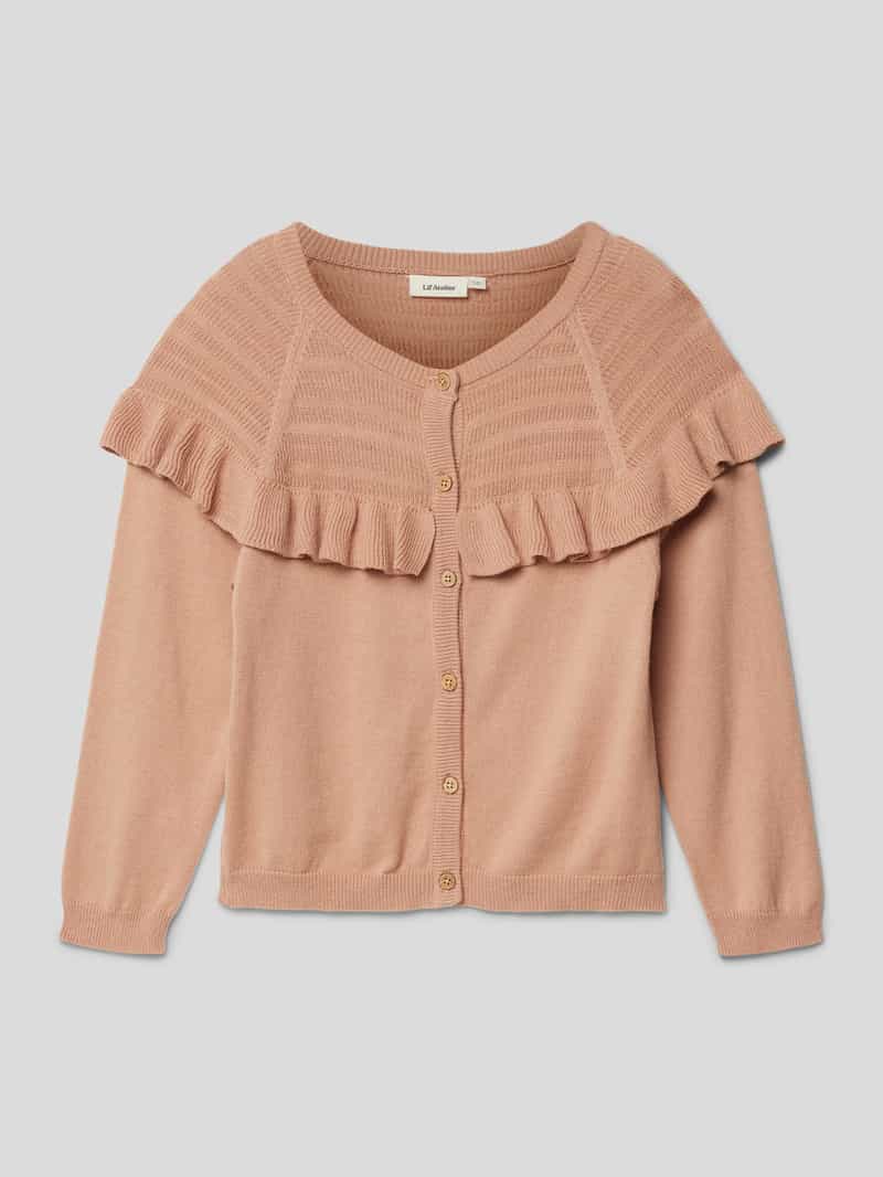 Gebreid jack met volants en structuurmotief Lil Atelier