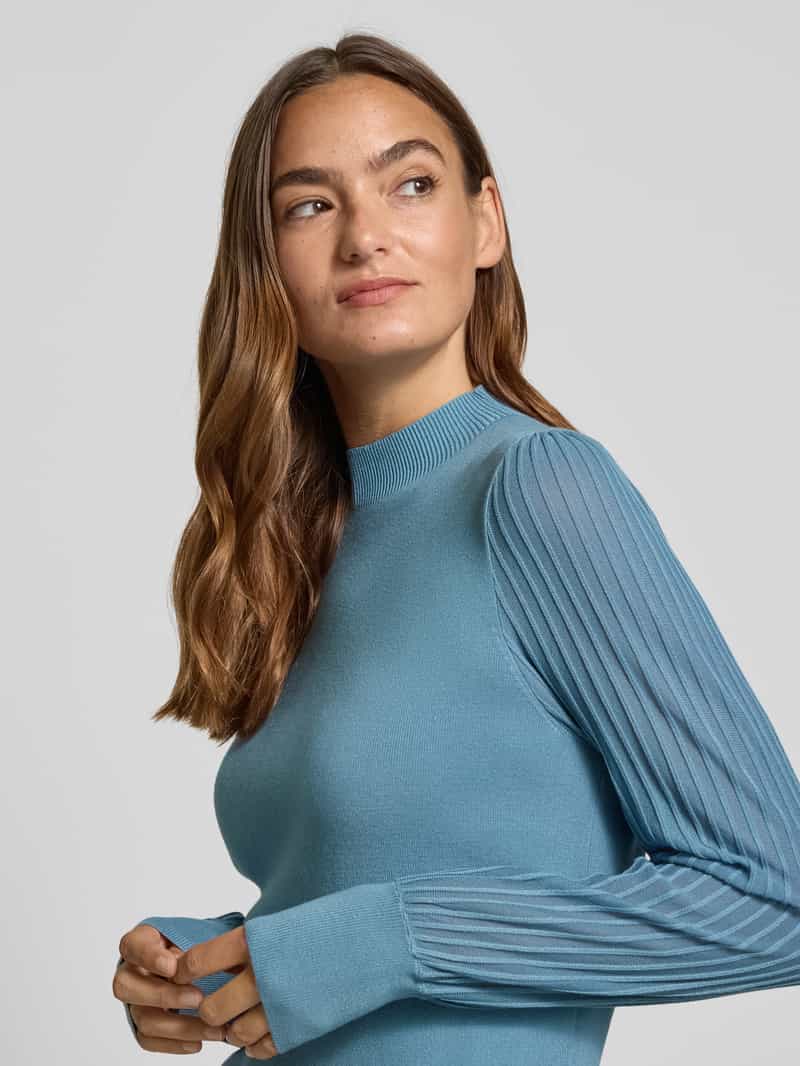 Zero Gebreide pullover van viscosemix met opstaande kraag