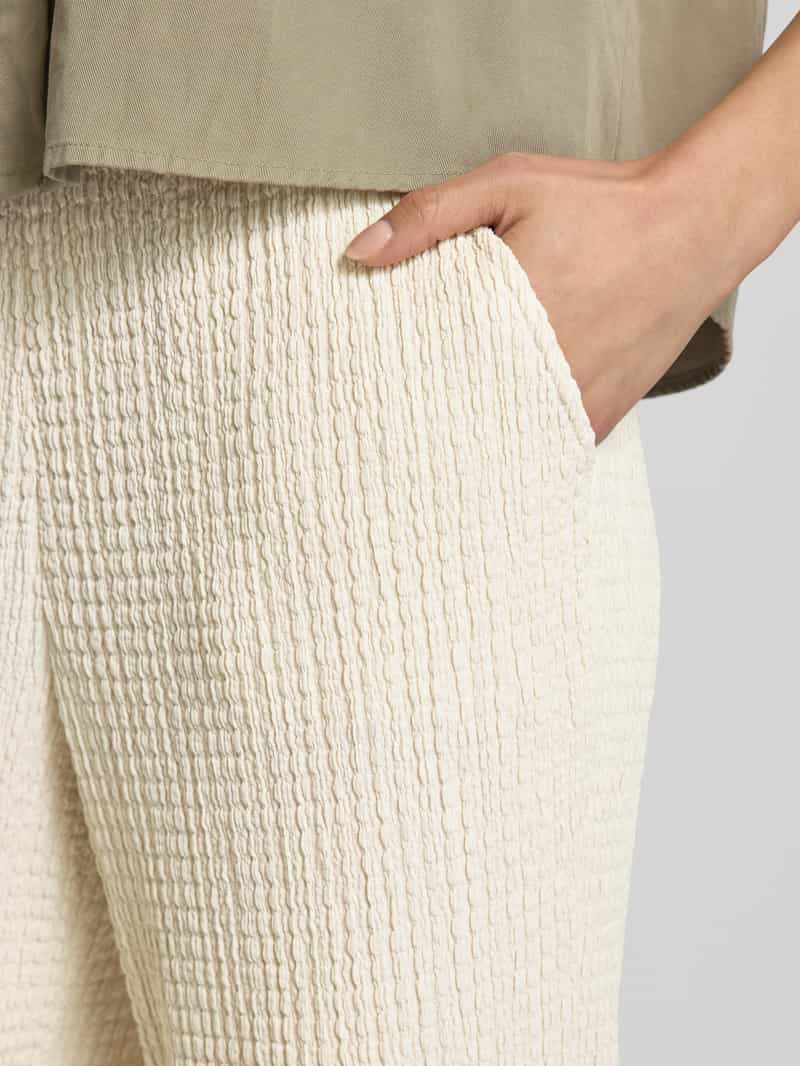 Jake*s Collection Flared stoffen broek met structuurmotief