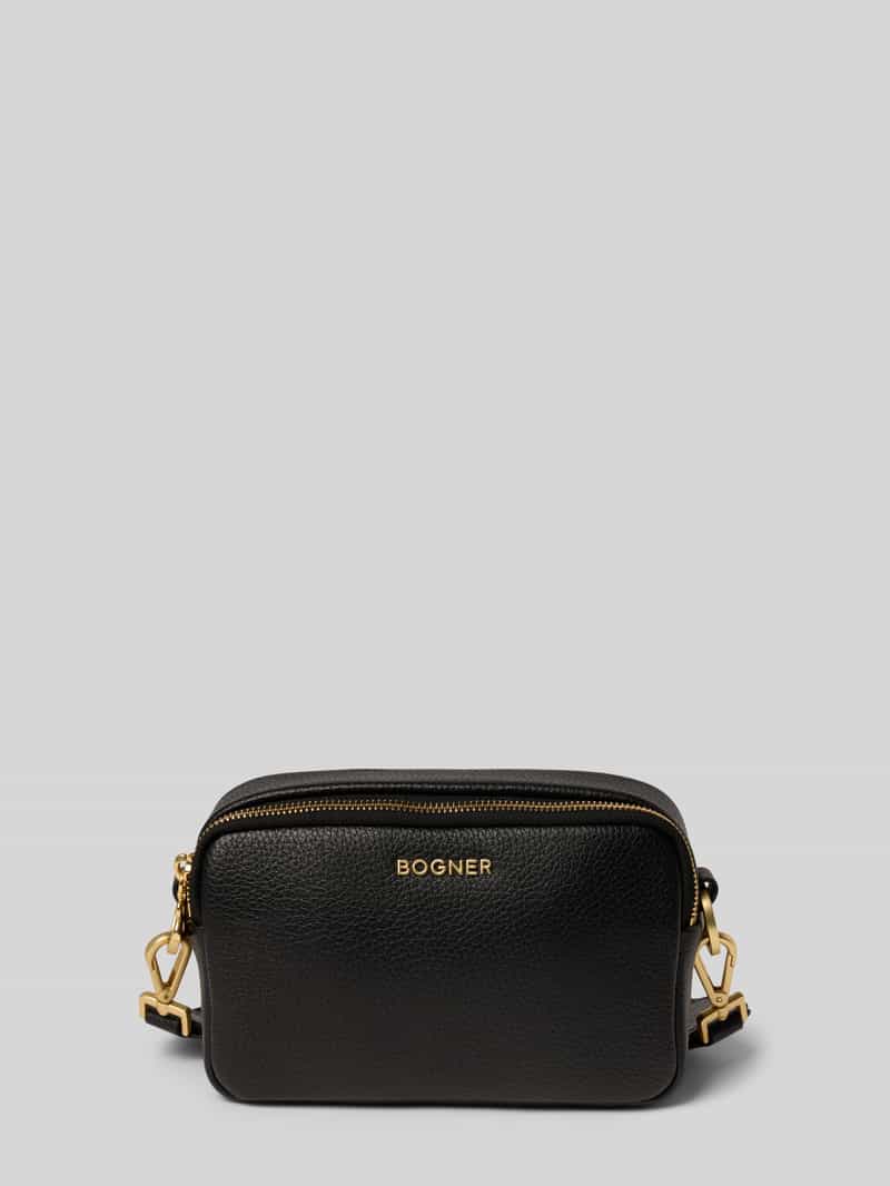 Bogner Schoudertas van leer met labelapplicatie, model 'wallis avy'