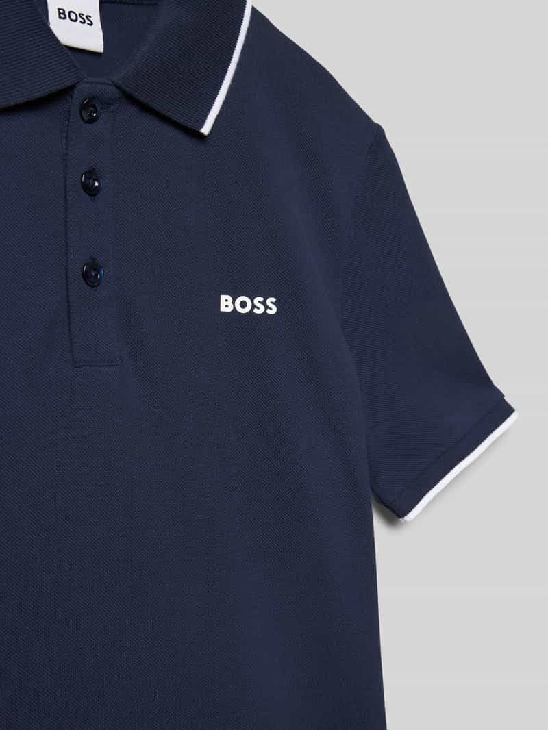 Boss Poloshirt met labeldetail