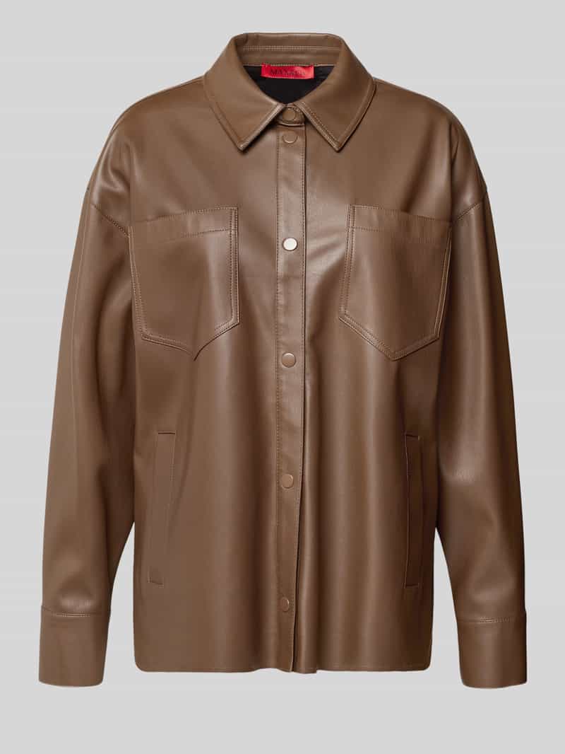 MAX&Co. Regular fit jack in leerlook met borstzakken model 'FURIO'