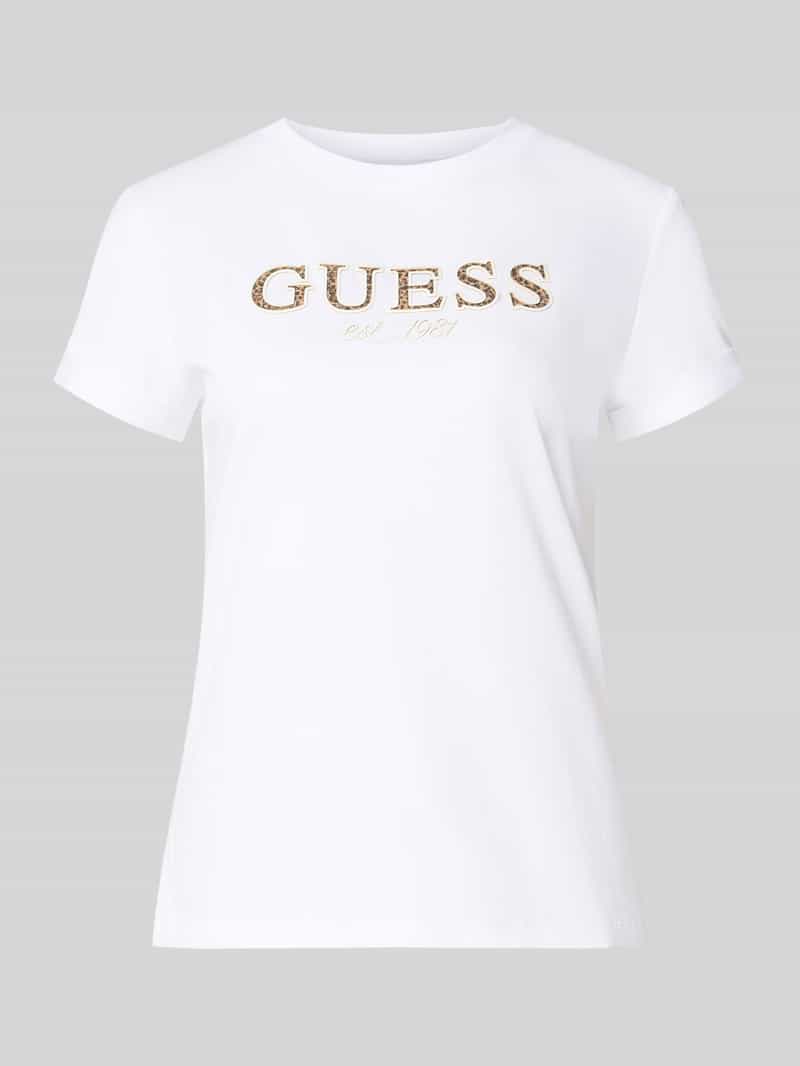 Guess Regular fit t-shirt van puur katoen met logo-applicatie