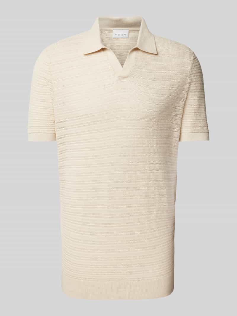 Profuomo Slim fit poloshirt met V-hals