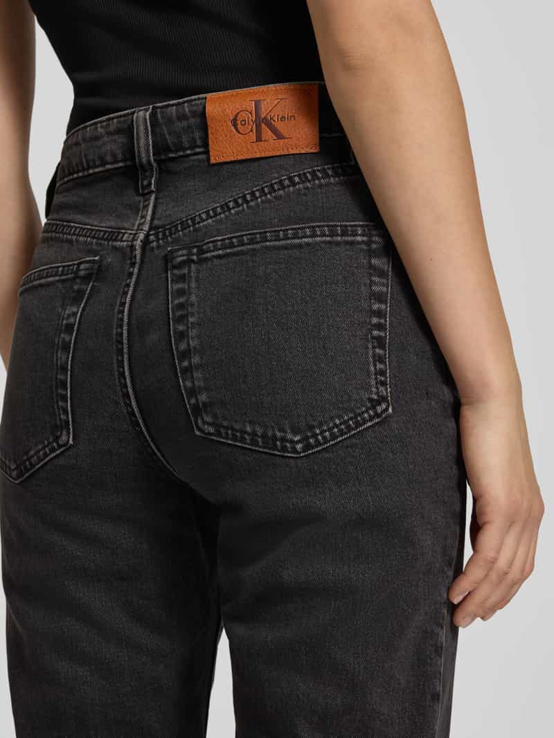 Calvin Klein Jeans Straight fit jeans van katoenmix met logopatch