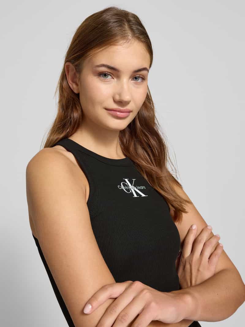 Calvin Klein Jeans Tanktop met labelstitching en ronde hals
