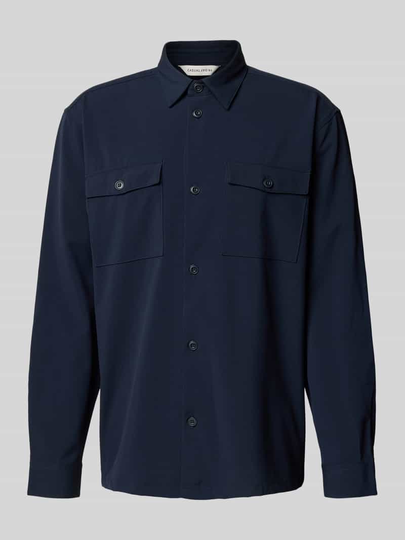 casual friday Regular fit overshirt met viscose model 'AUGUSTO'