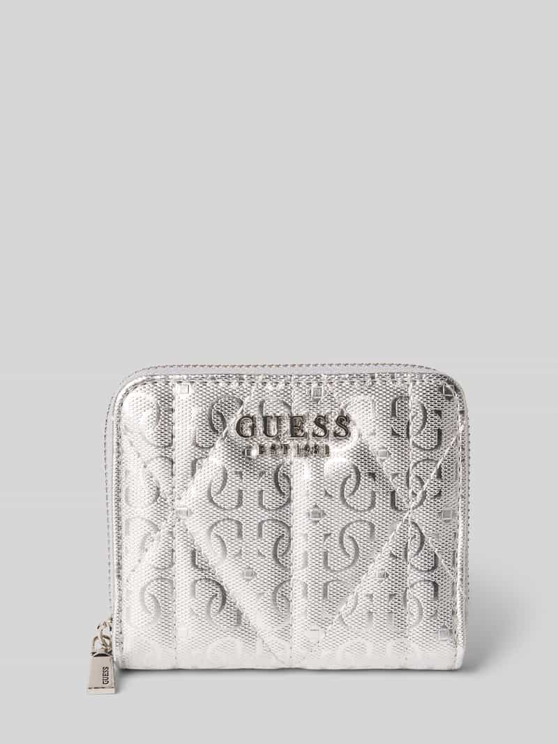 Guess Portemonnee met all-over reliëflogo model 'Aldina'