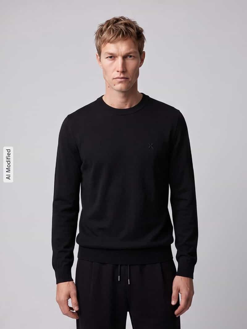 HUGO Blue Regular fit pullover van katoenmix model 'San Celio-C'