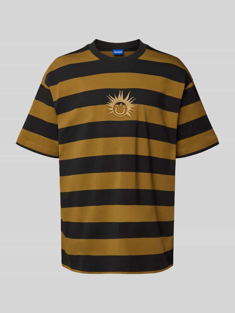 Hugo Blue Regular fit T-shirt van puur katoen