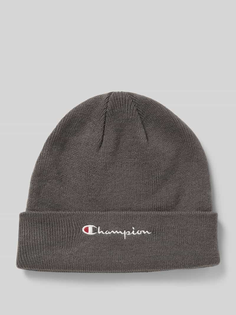 Champion Beanie met brede omslag en logostitching