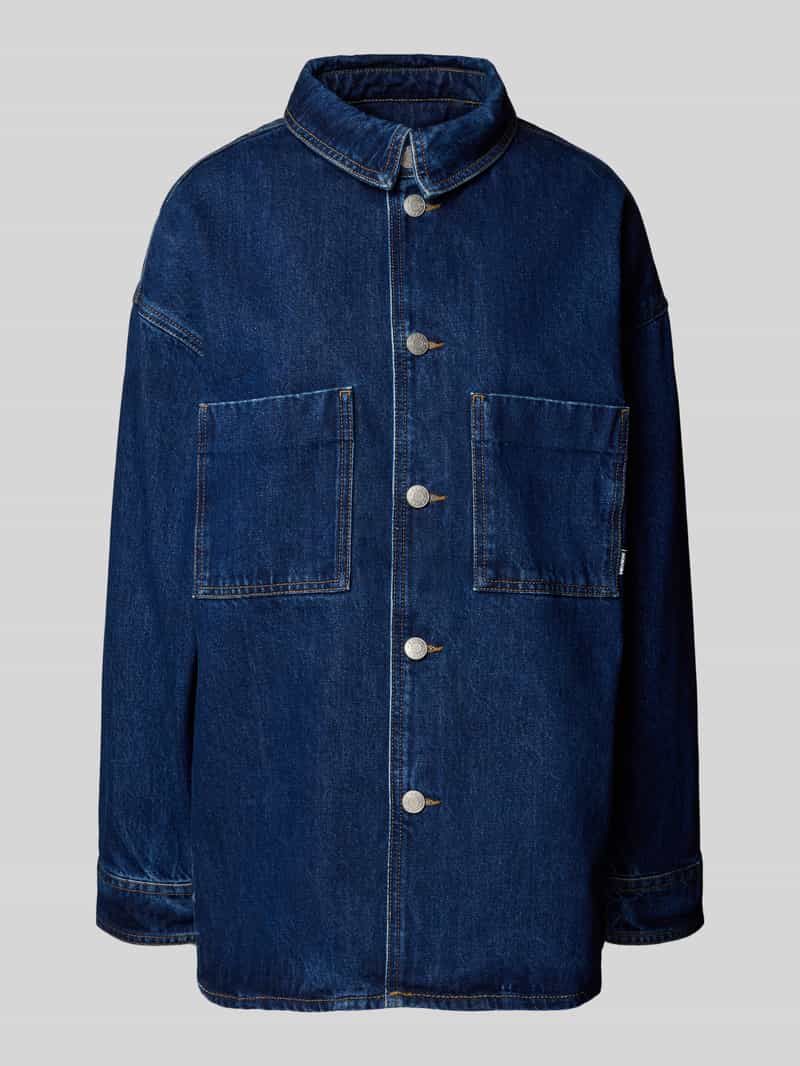 Review Oversized jeansjack van puur katoen met borstzakken