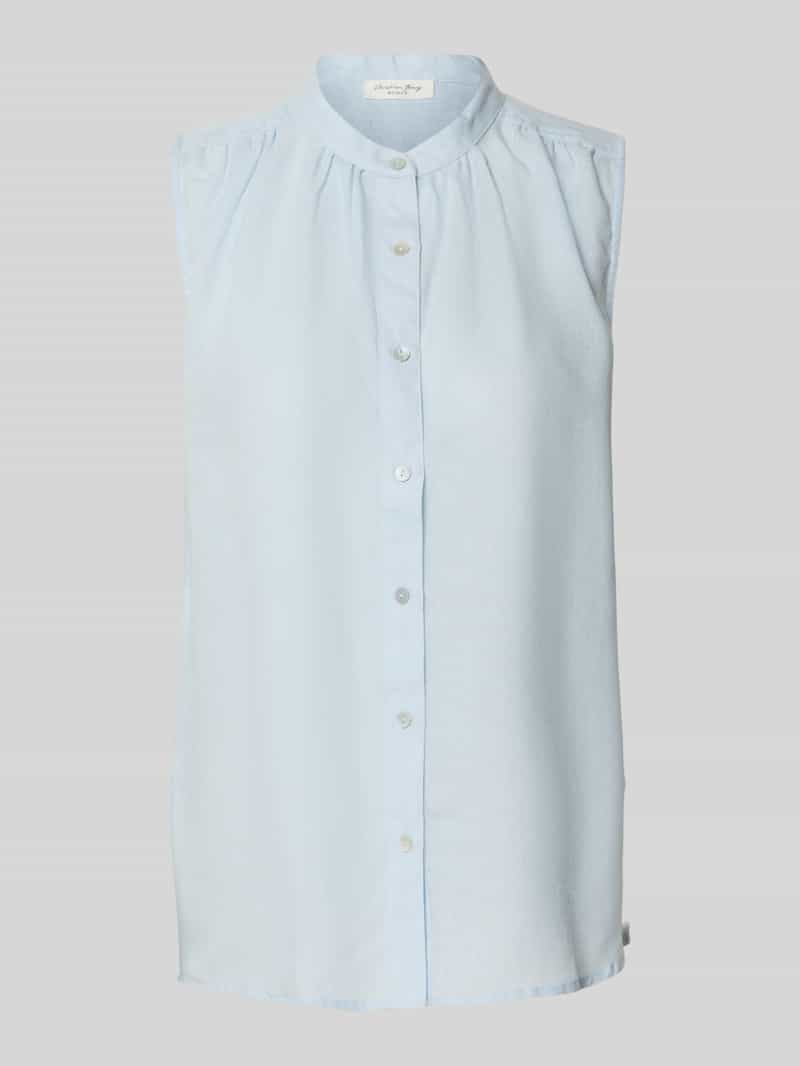 regular fit blousetop van viscose-linnenmix