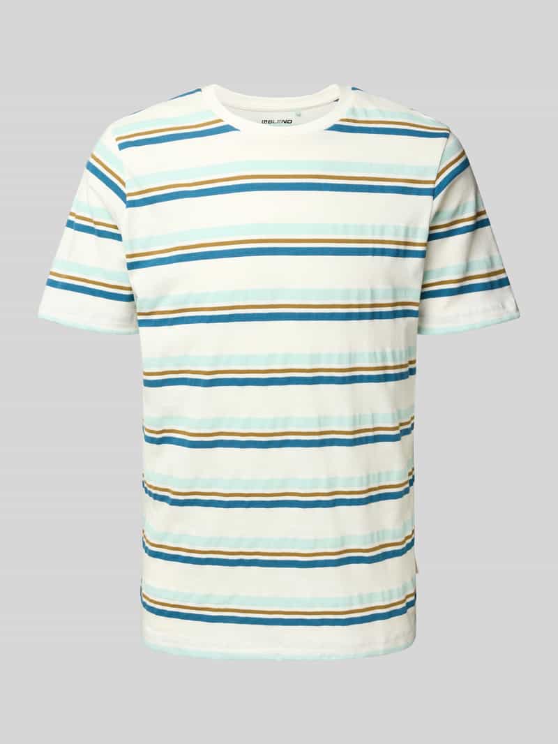 Blend T-shirt met geribde ronde hals model 'JAMAS'