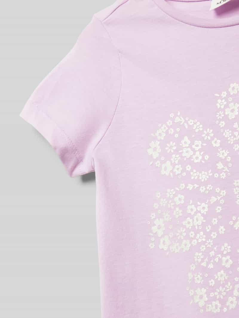 s.Oliver RED LABEL Regular fit T-shirt van puur katoen met glitterprint