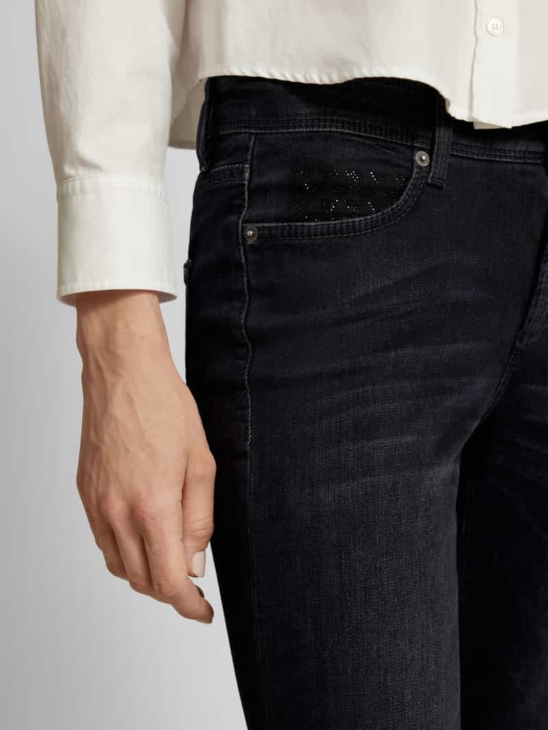 CAMBIO Straight leg jeans met siersteentjes model 'PIPER'