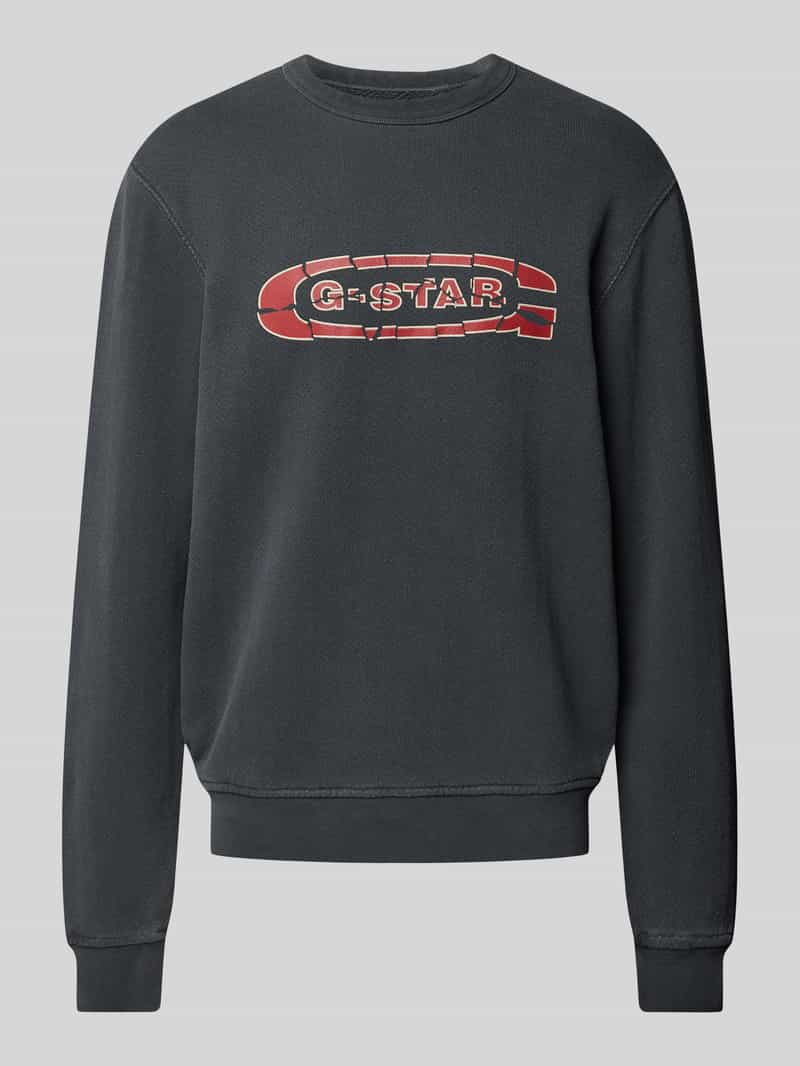G-Star Raw Sweatshirt met labelprint model 'Destroyed'