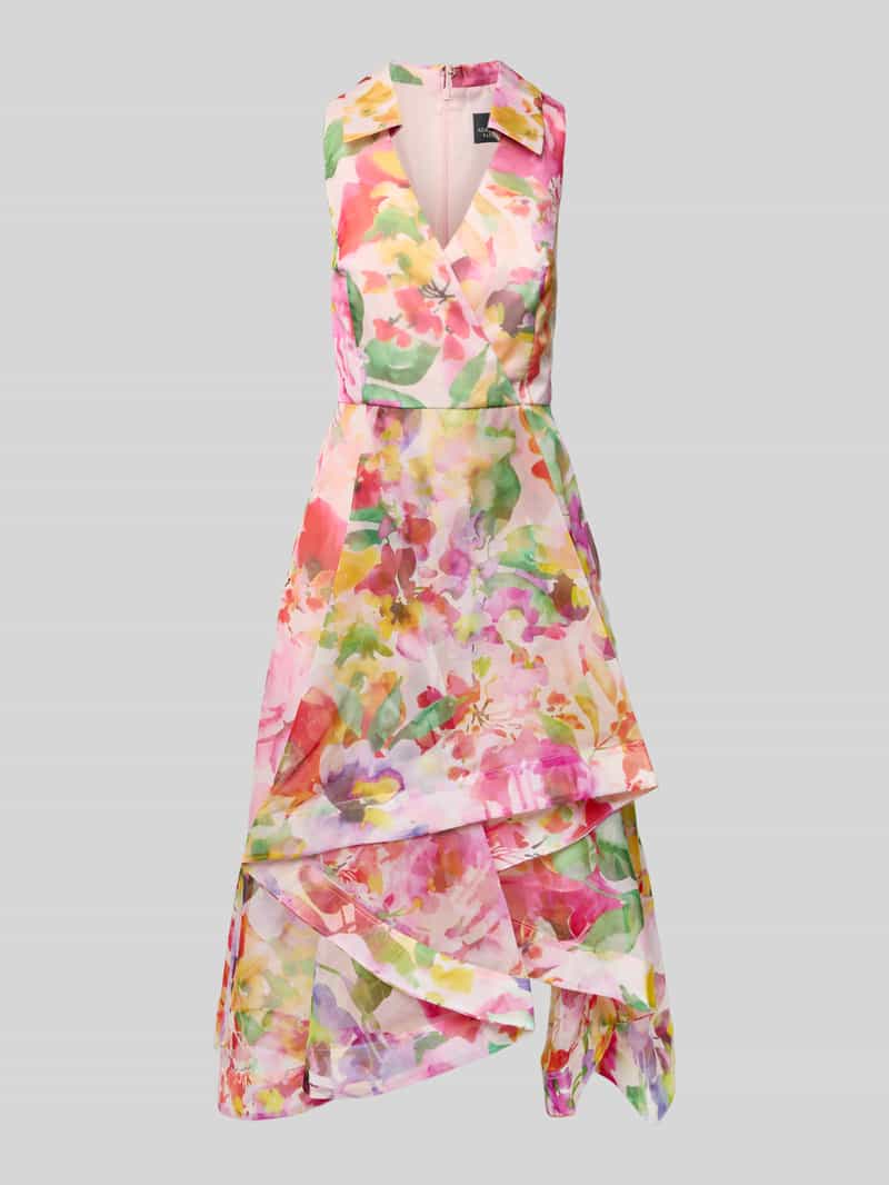 Adrianna Papell Cocktailjurk met platte kraag en V-hals