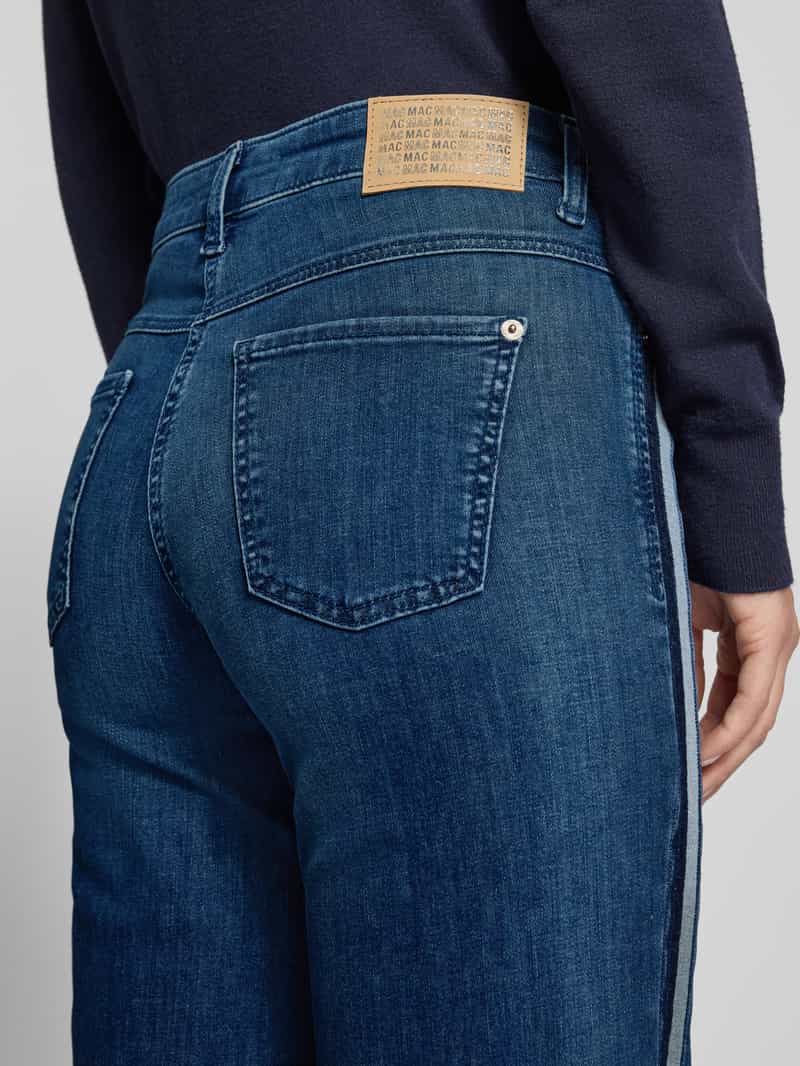 MAC Wide fit jeans van katoenmix met sierstrepen