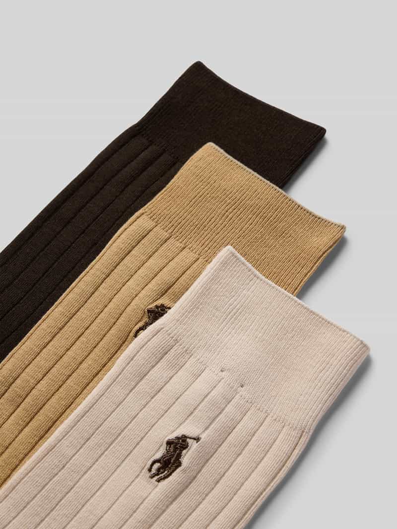 Polo Ralph Lauren Underwear Sokken met labelstitching in een set van 3 paar