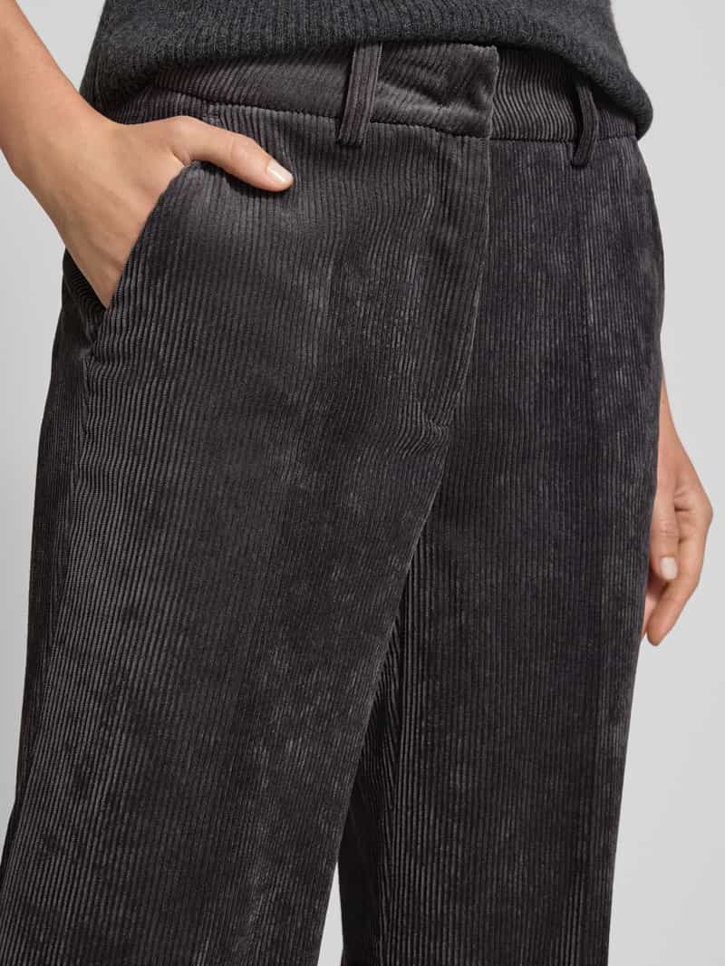 CAMBIO Wide fit corduroy broek met persplooien model 'Amelie'