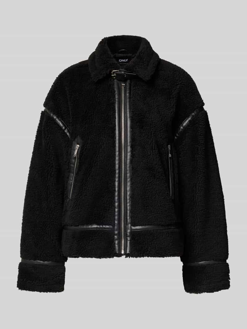Only Regular fit jack van teddybont met leren details model 'MICHELLE'