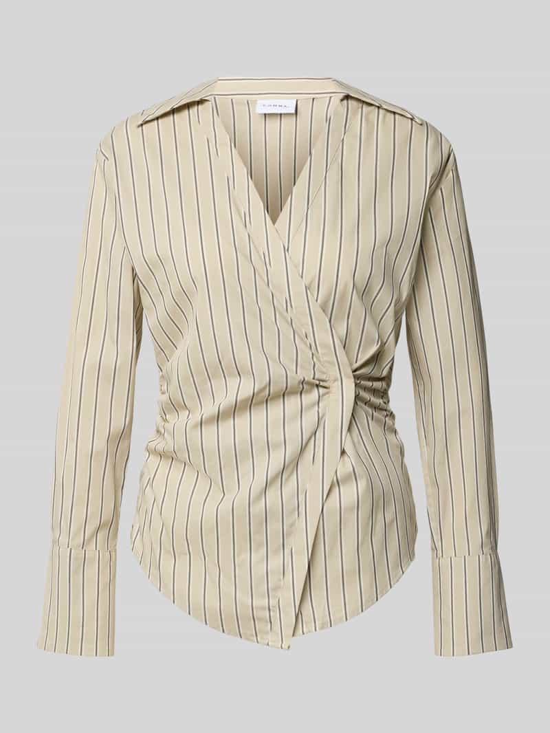 slim fit blouse in wikkel-look
