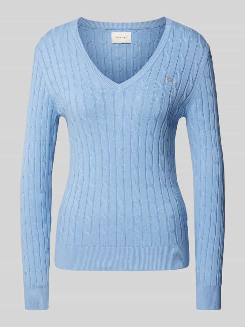 Gant Gebreide pullover met labelstitching