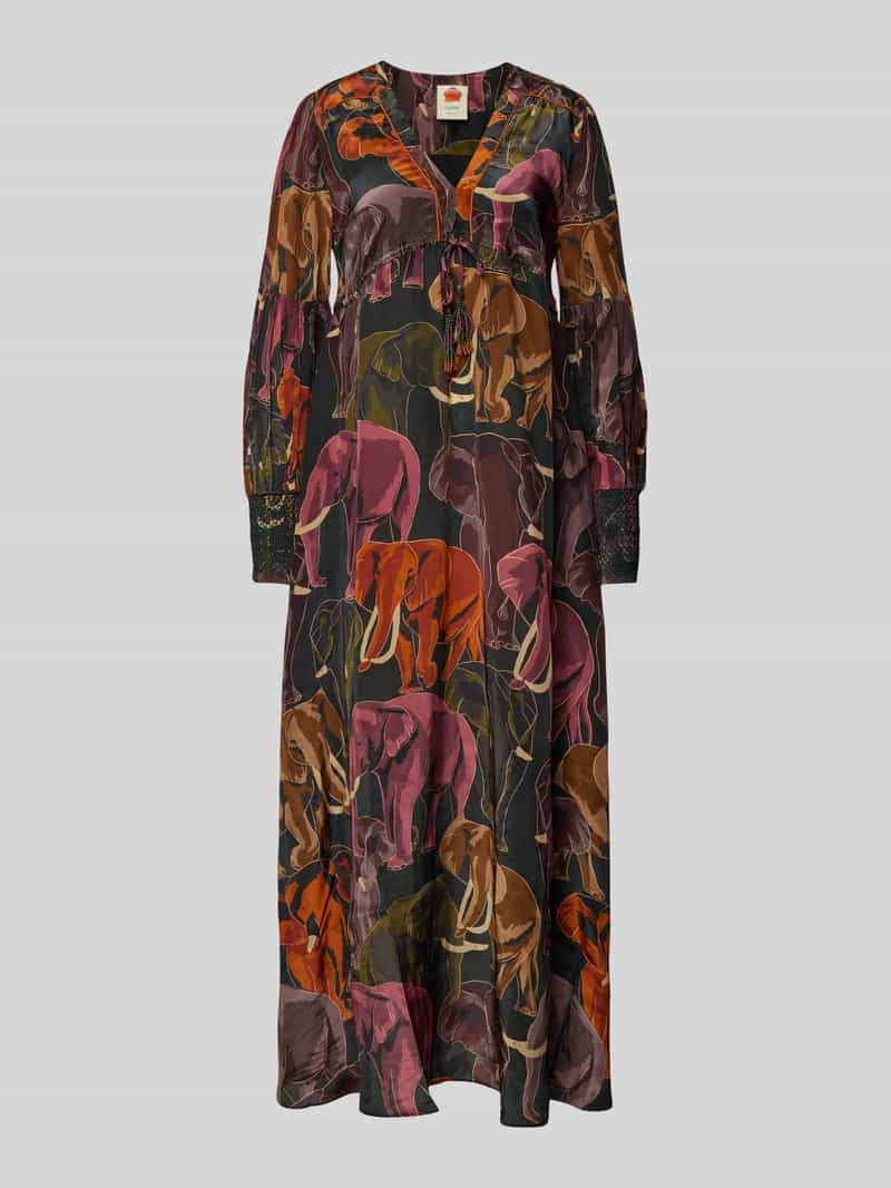 FARM RIO Midi-jurk met V-hals