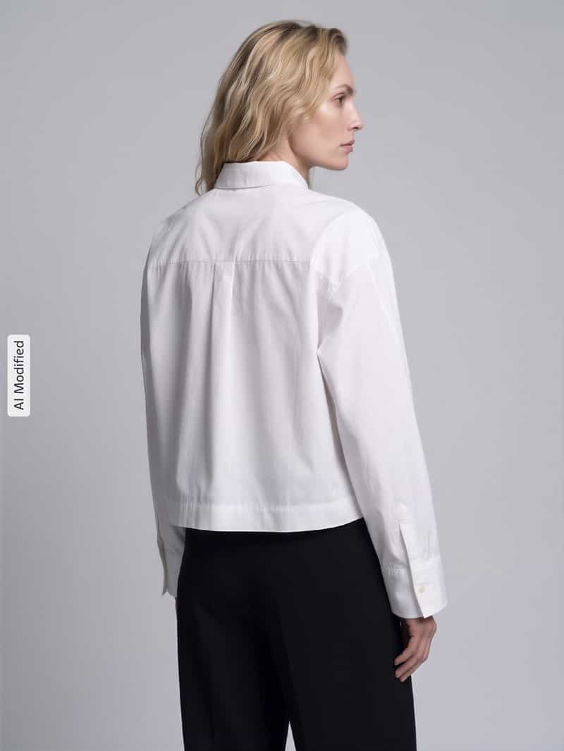 Selected boxy fit blouse met lange mouwen van puur katoen model 'DANNIE'