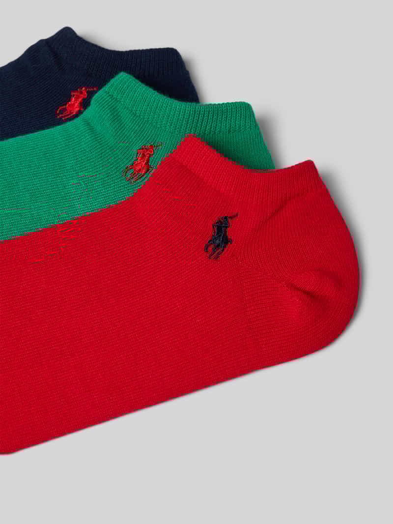 Polo Ralph Lauren Underwear Sneakersokken met labelstitching in een set van 3 paar