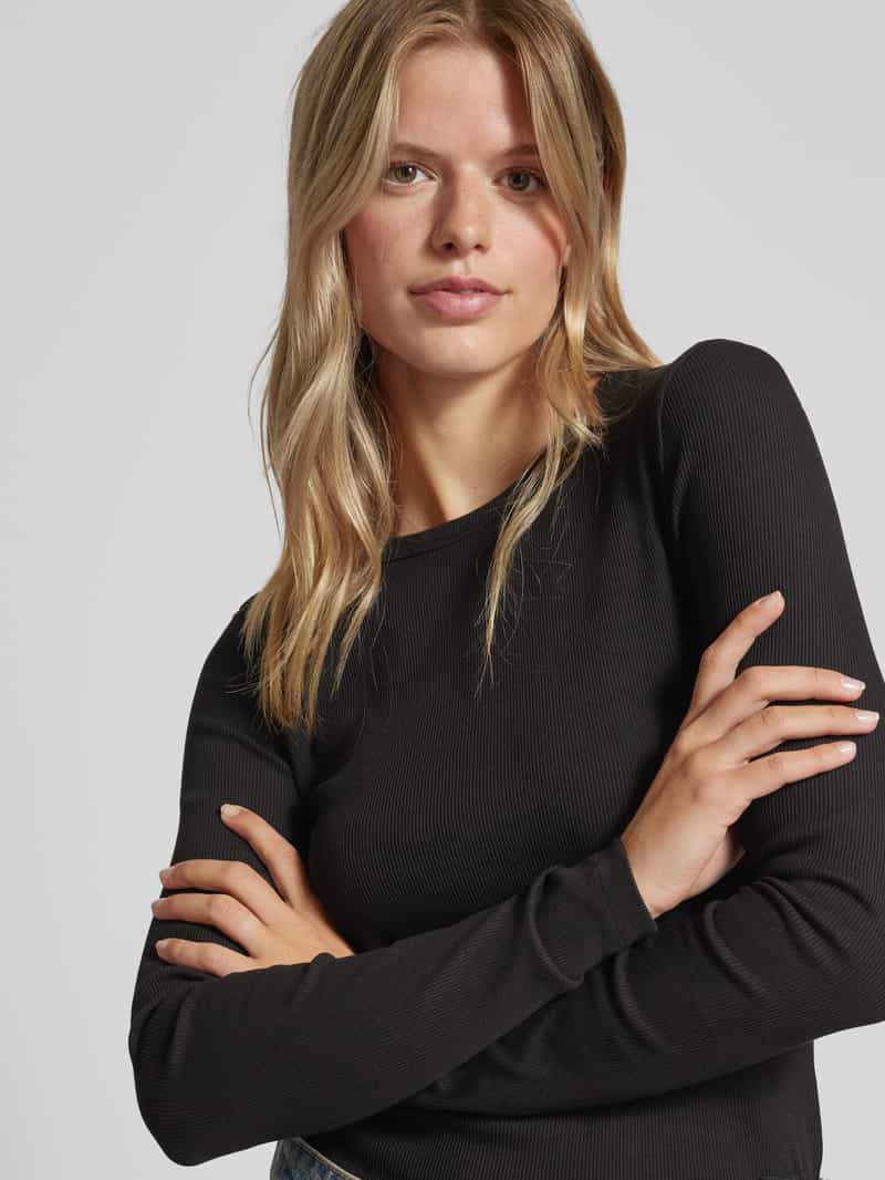 Calvin Klein Jeans Shirt met lange mouwen met ribstructuur