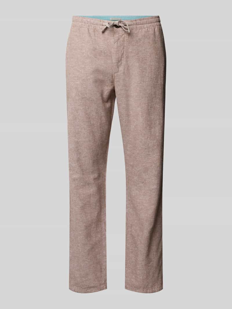Tom Tailor Regular fit linnen broek met elastische band