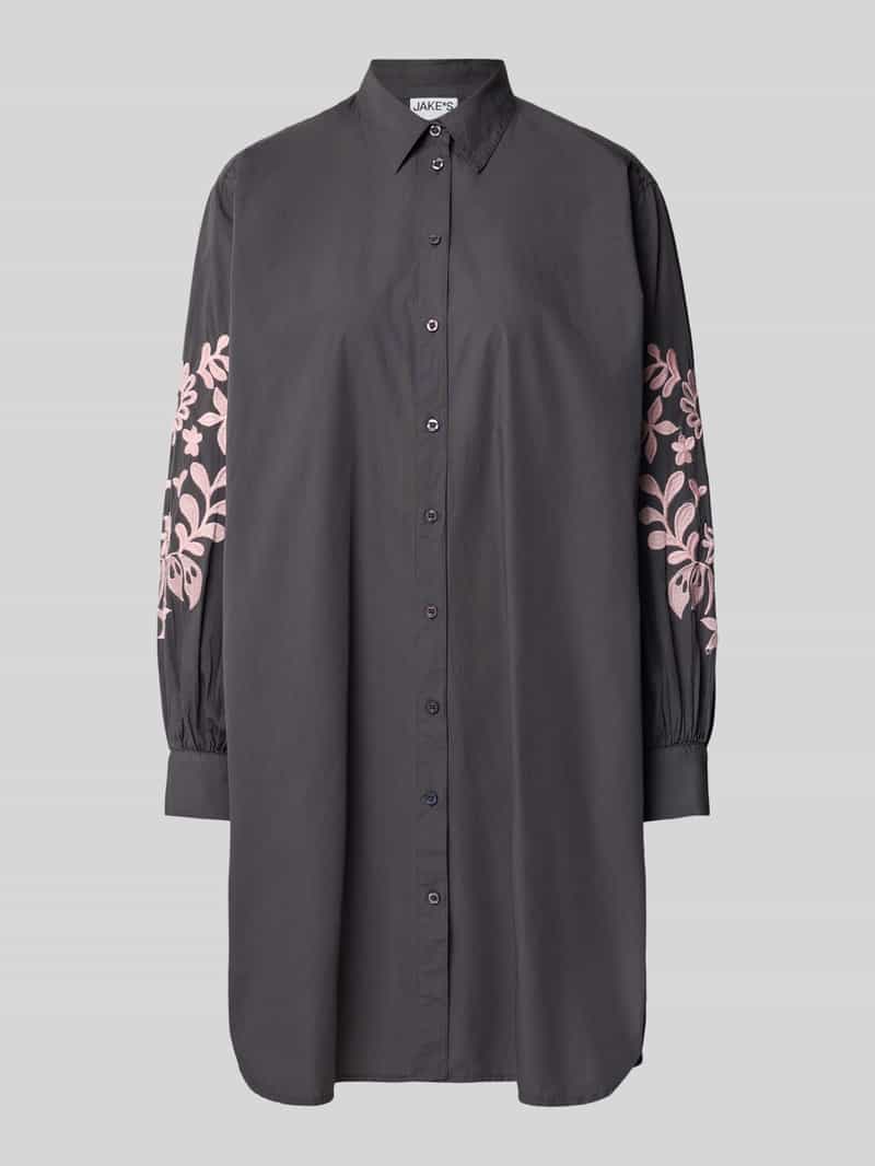 Jake*s Casual Knielange overhemdjurk met stitchings