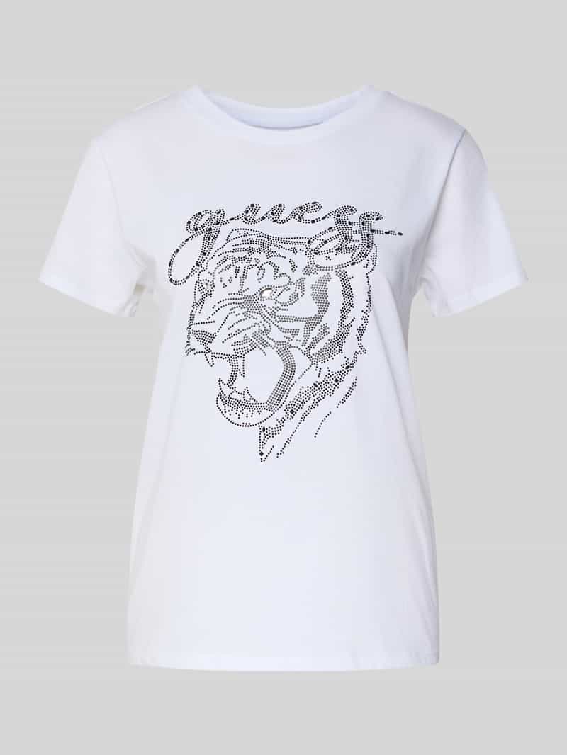 Guess T-shirt met motiefprint model 'TIGER FACE'