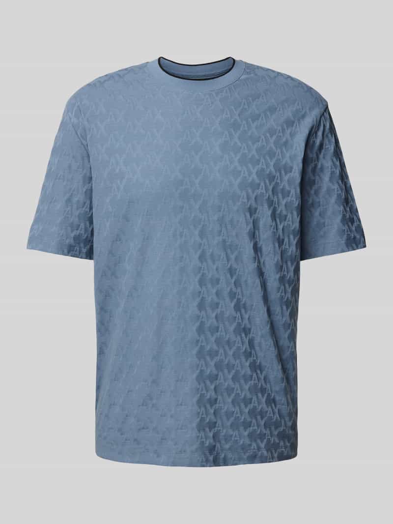 Armani Exchange T-shirt met all-over labelprint, model 'Jacquard'