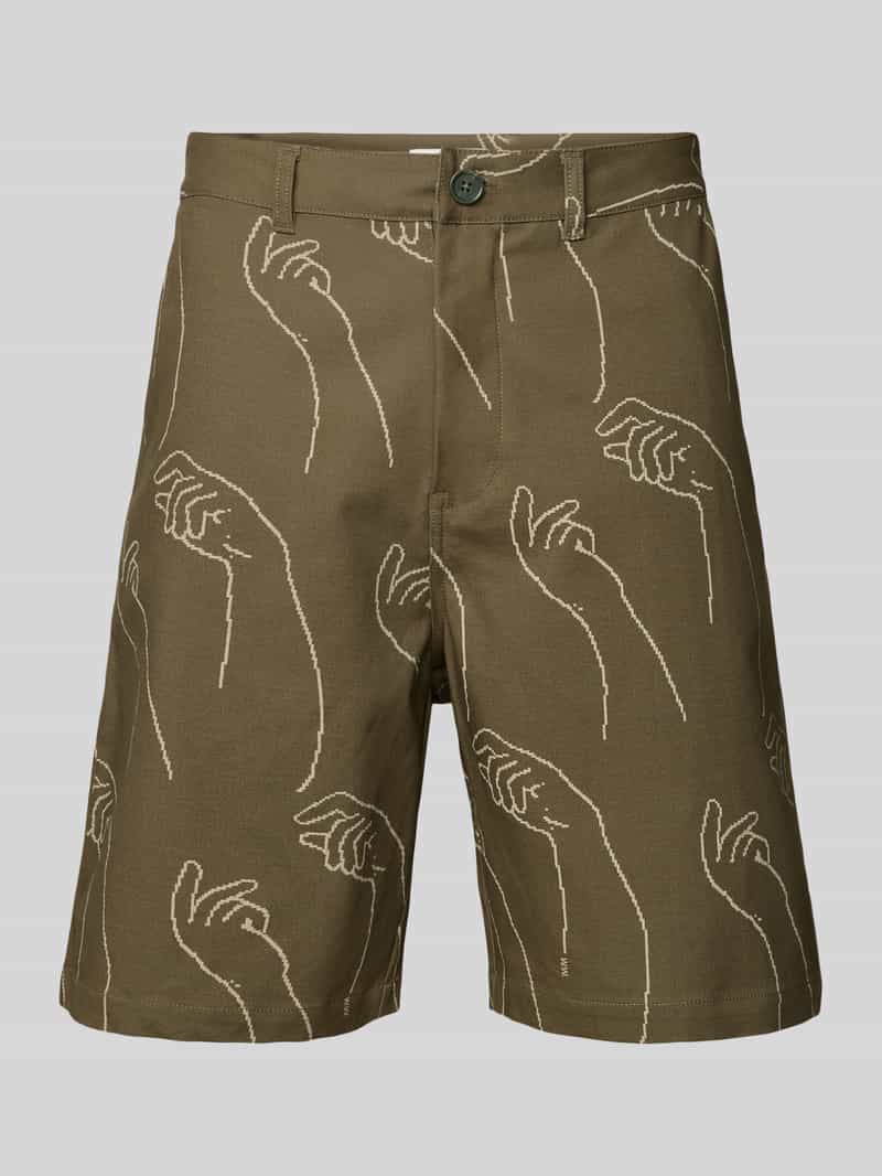 Wood Korte regular fit broek met steekzakken model 'fallon'