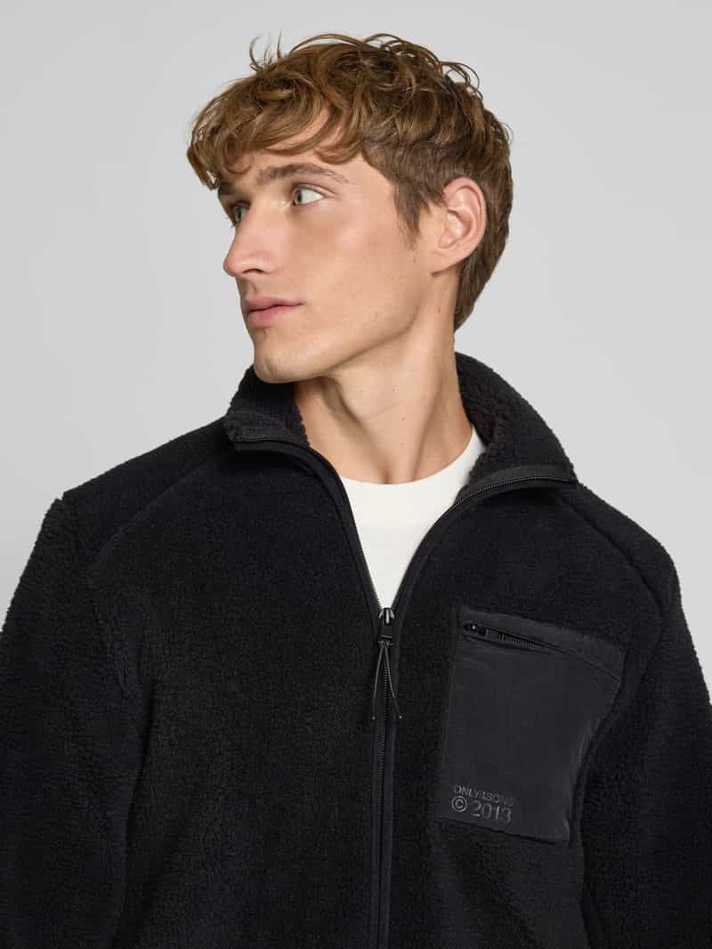 Only & Sons Regular fit jack van imitatiebont met mesh model 'DALLAS'