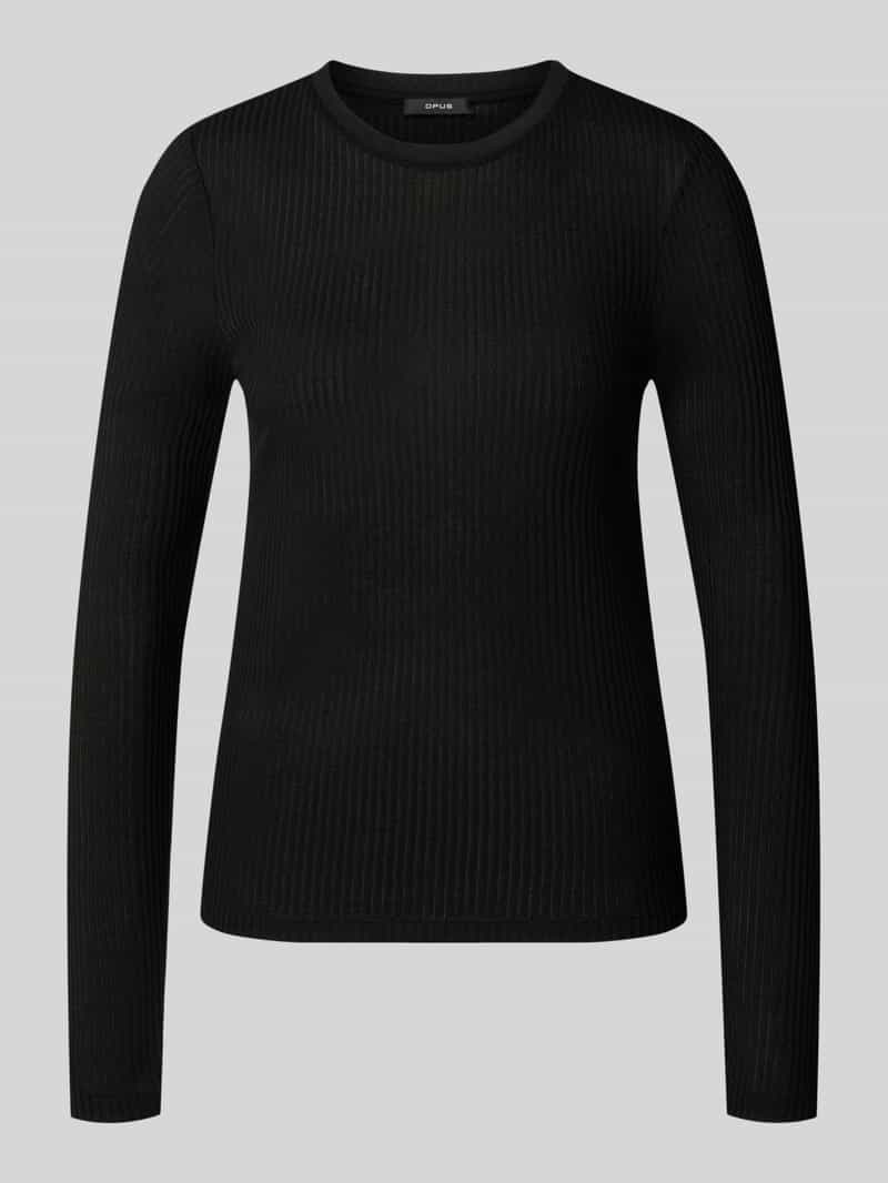 Opus Shirt met lange mouwen en ronde hals model 'Sumelika'