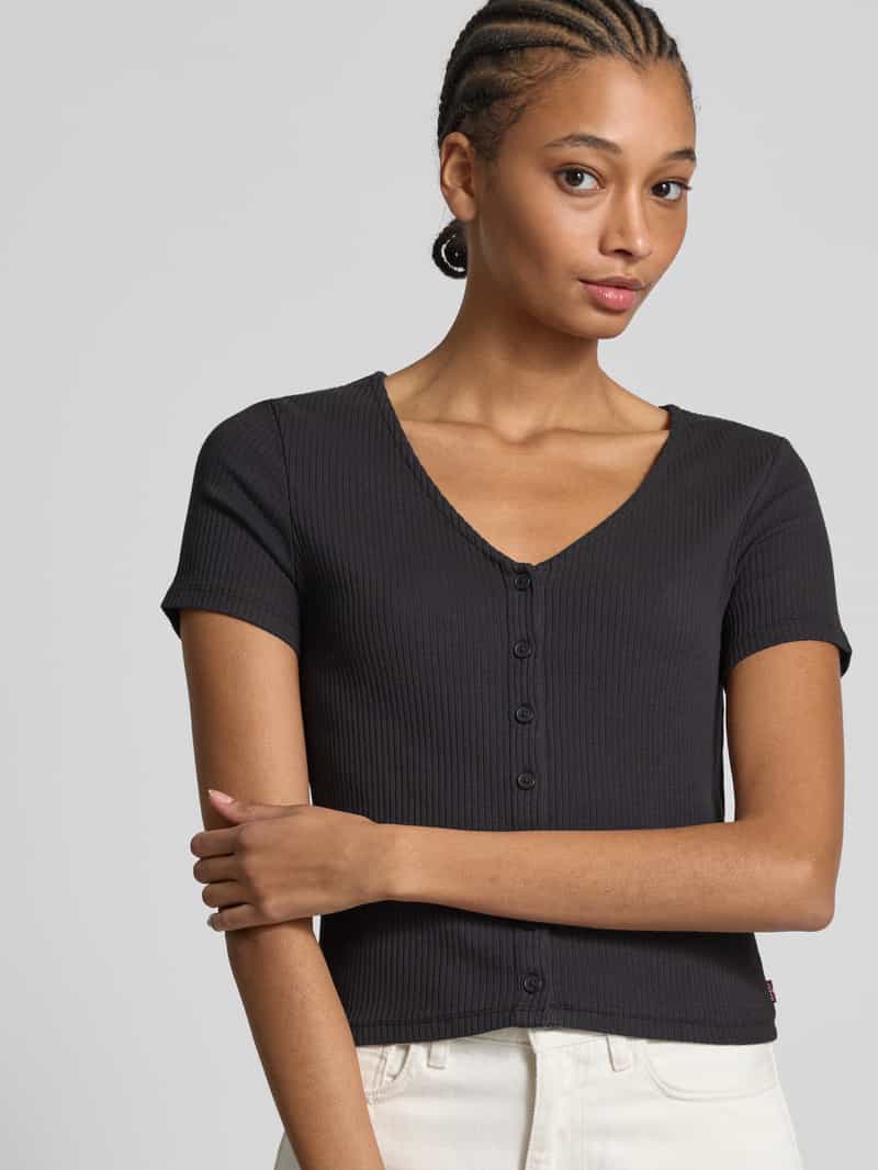 Levi's T-shirt met boothals model 'CAVIAR'