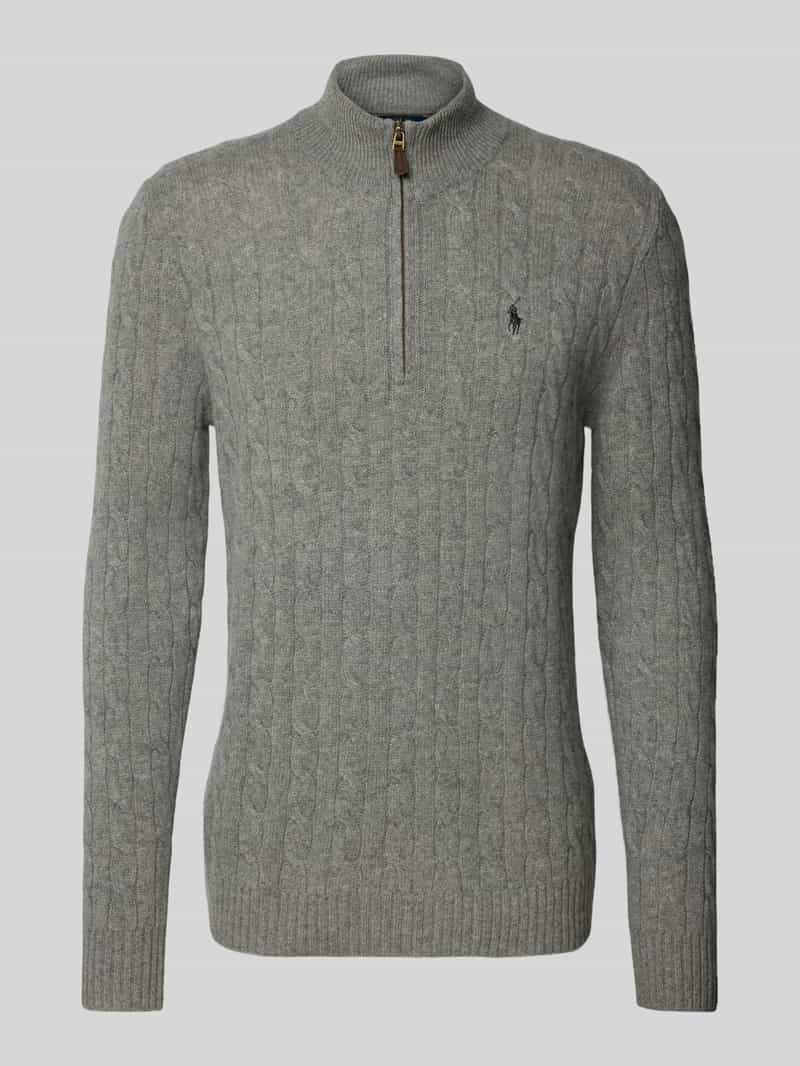 Polo Ralph Lauren Gebreide pullover van een mix van katoen en kasjmier met opstaande kraag