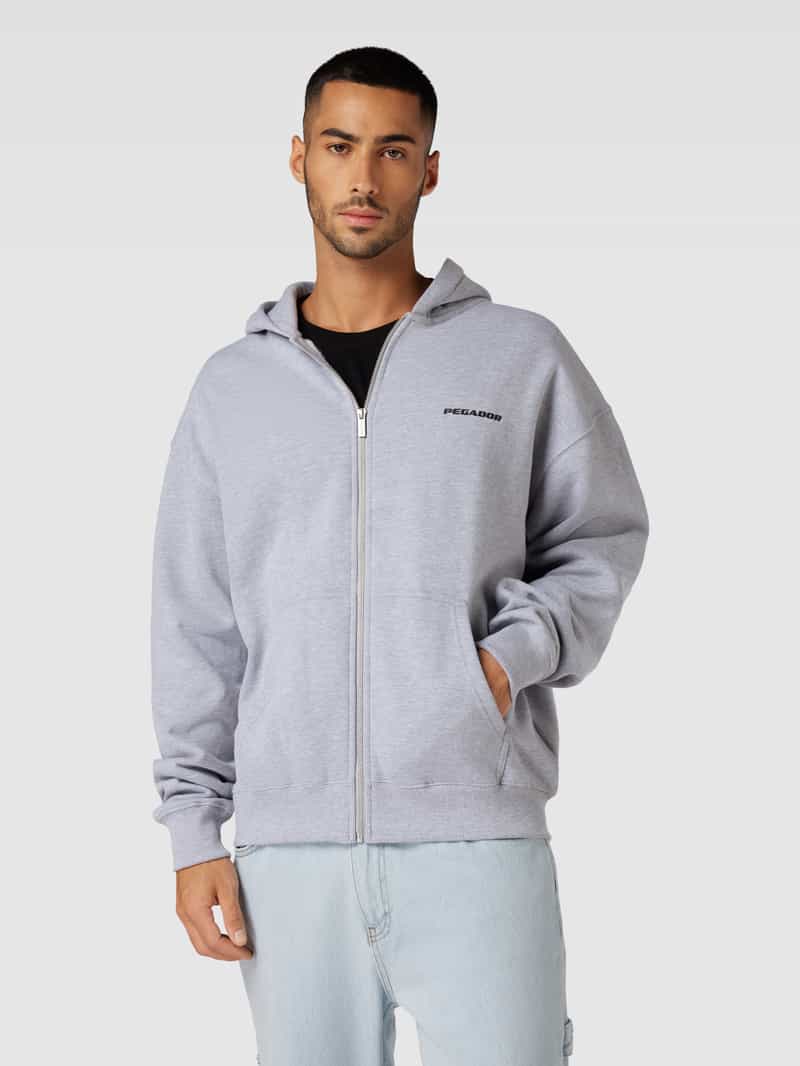 Oversized sweatjack in gemêleerde look Pegador