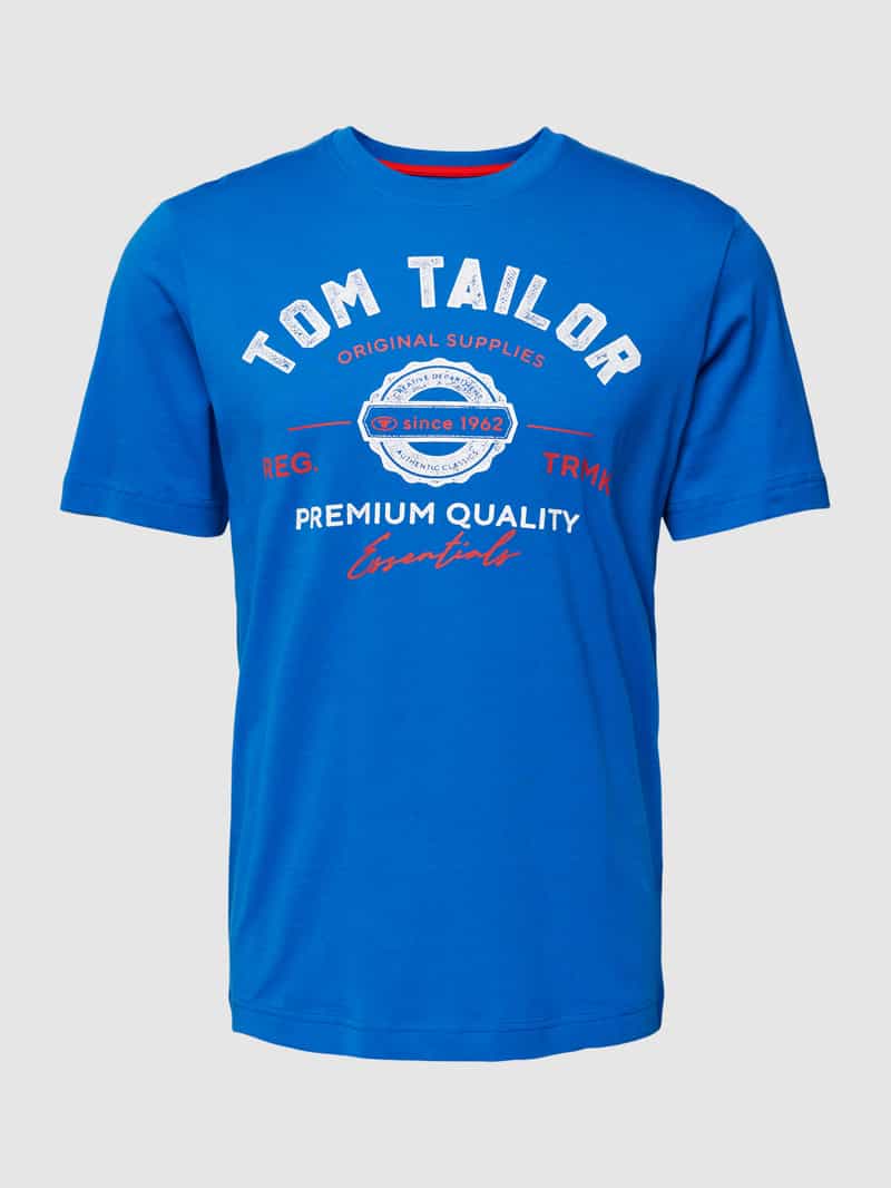 Tom Tailor T-shirt met labelprint en ronde hals