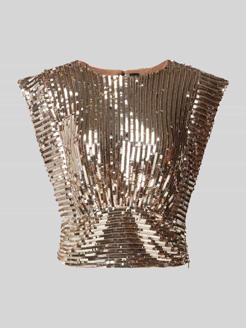 Boss Orange Regular fit top met all-over pailletten model 'C_ILLANA'