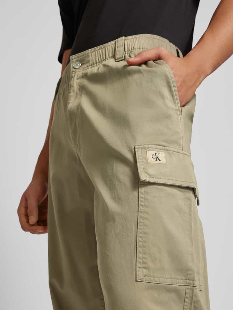 Calvin Klein Jeans Regular fit cargobroek met elastische band